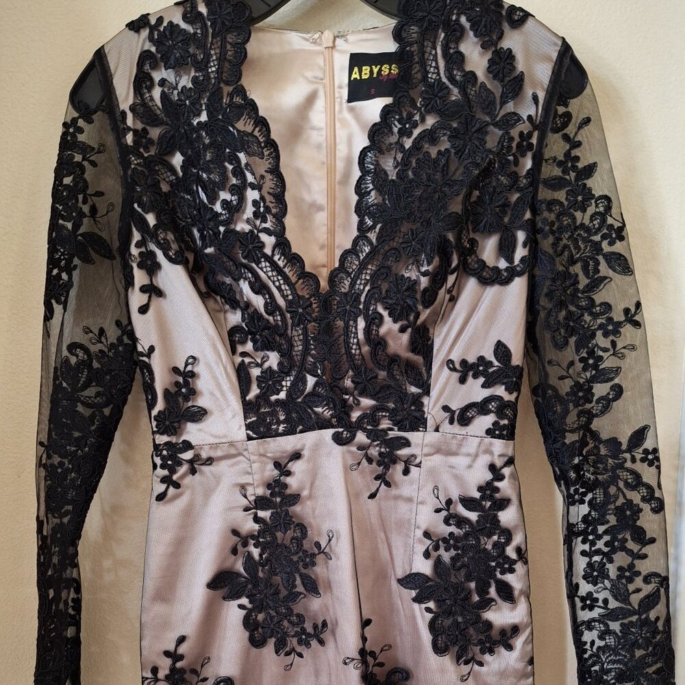 NWOT Abyss by Abby sheer black lace mini dress